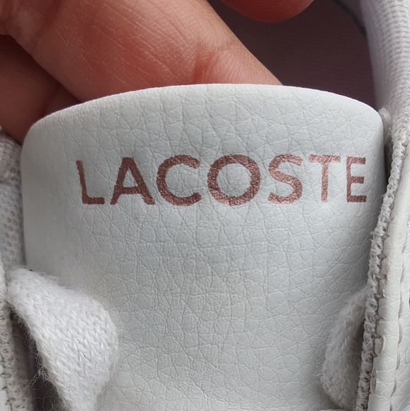 Lacoste Girls White Trainers Pink Detailing Vgc uk1 summer Sneakers - Picture 16 of 16
